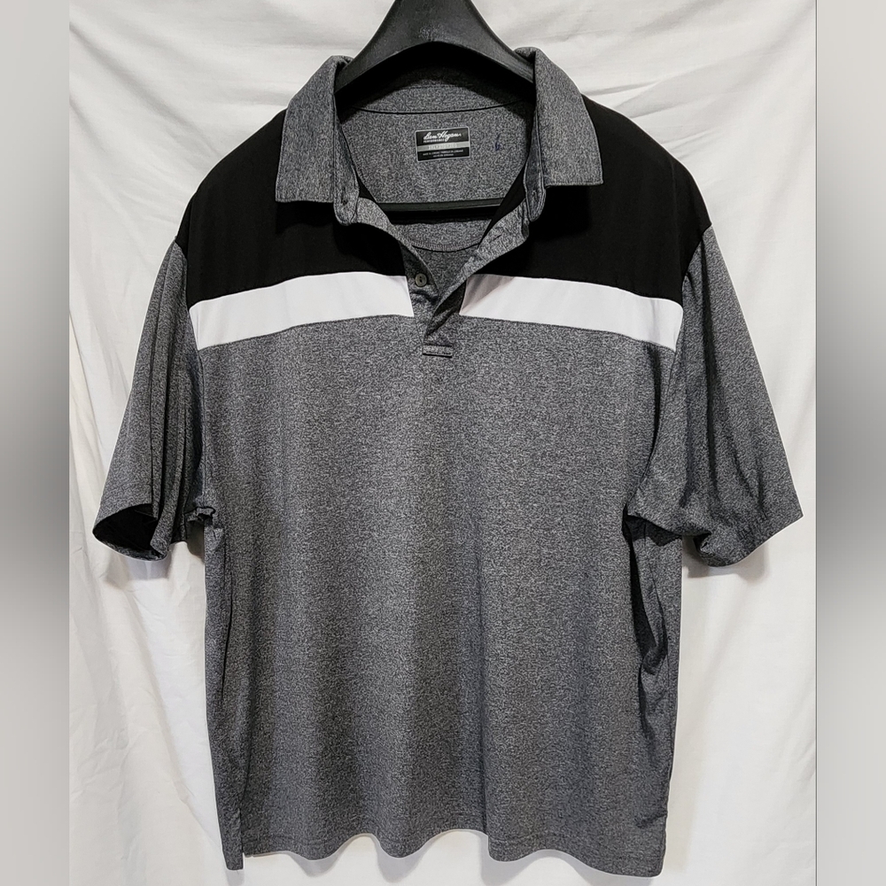 Ben Hogan Men's Black and Gray Polo Golf Shirt